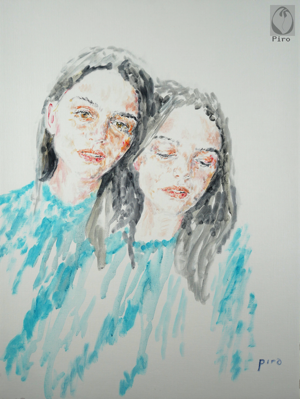 oil on paper - olio su carta di Piro